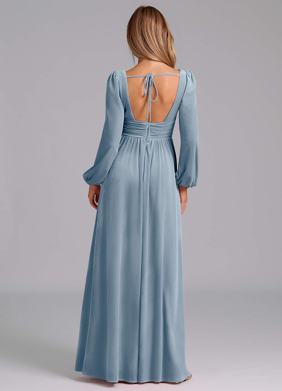 light blue velvet bridesmaid dress Azazie Norah