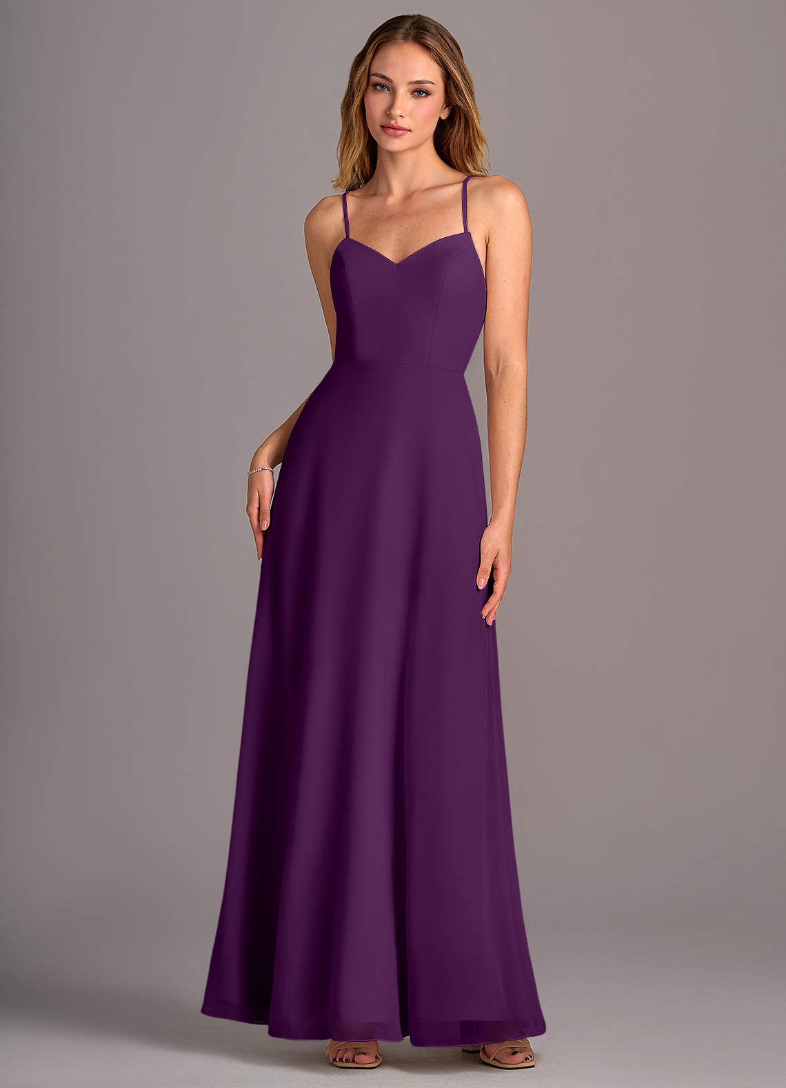 Azazie Mei Bridesmaid Dresses Grape A-Line Chiffon Dress image1
