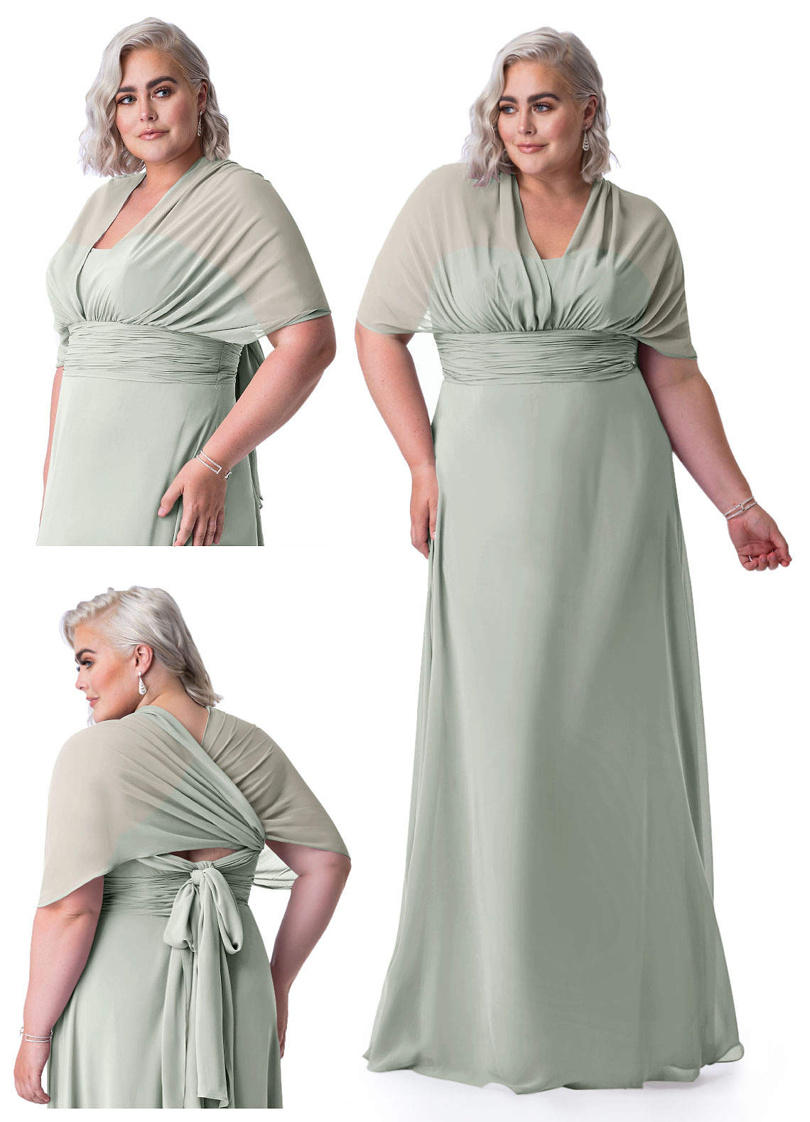silver bridesmaid dresses plus size Azazie Fifi