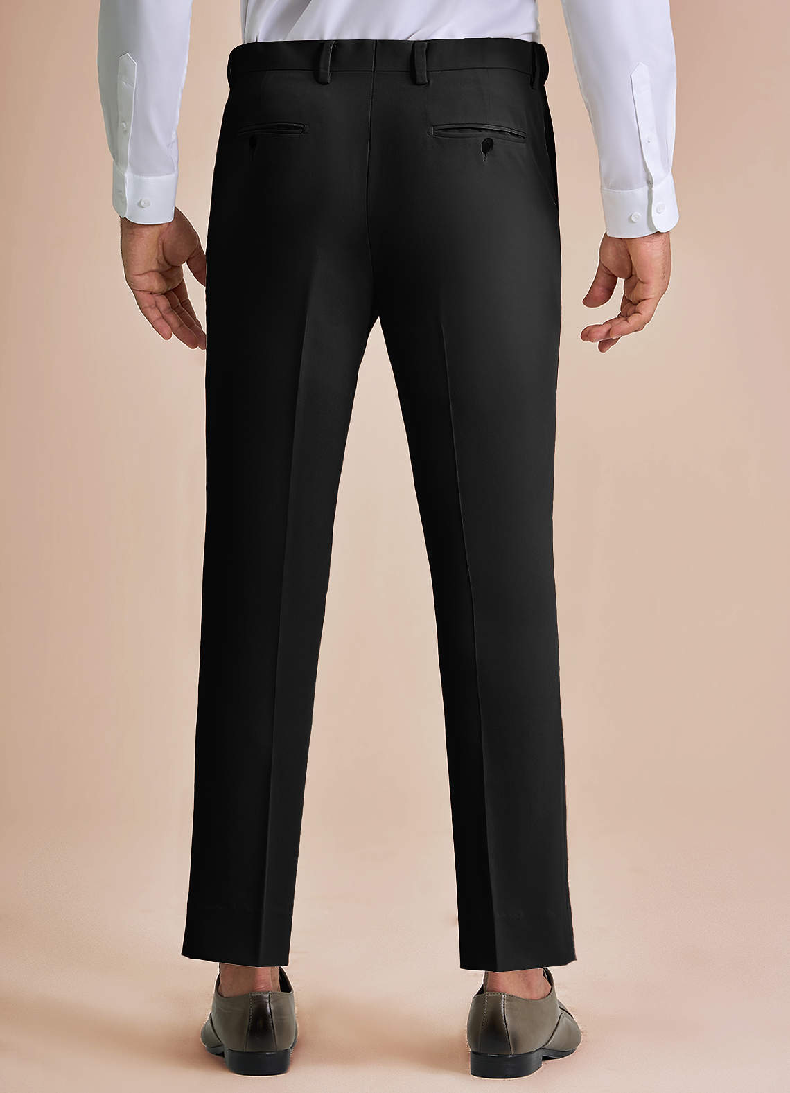 front William Negro Pantalones de vestir