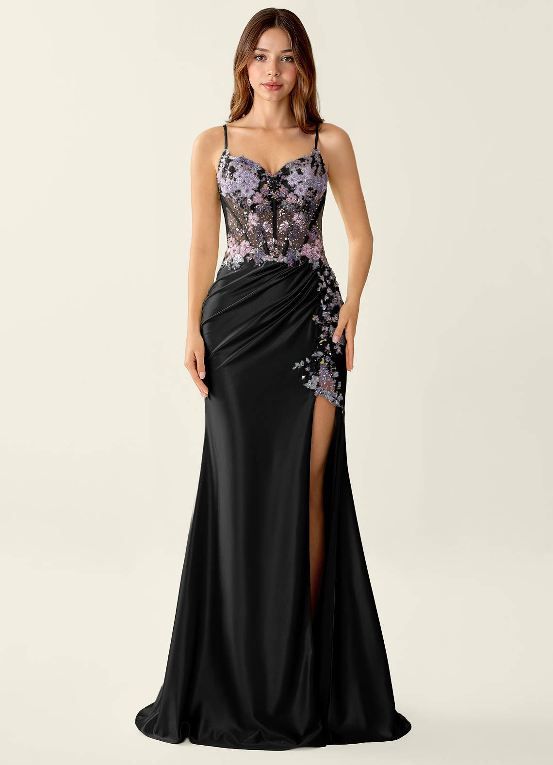 black v neck mermaid prom dress Black Long Sleeves Deep V-neck Mermaid Long Evening Prom Dresses, Cheap Custom prom dresses, MR7744