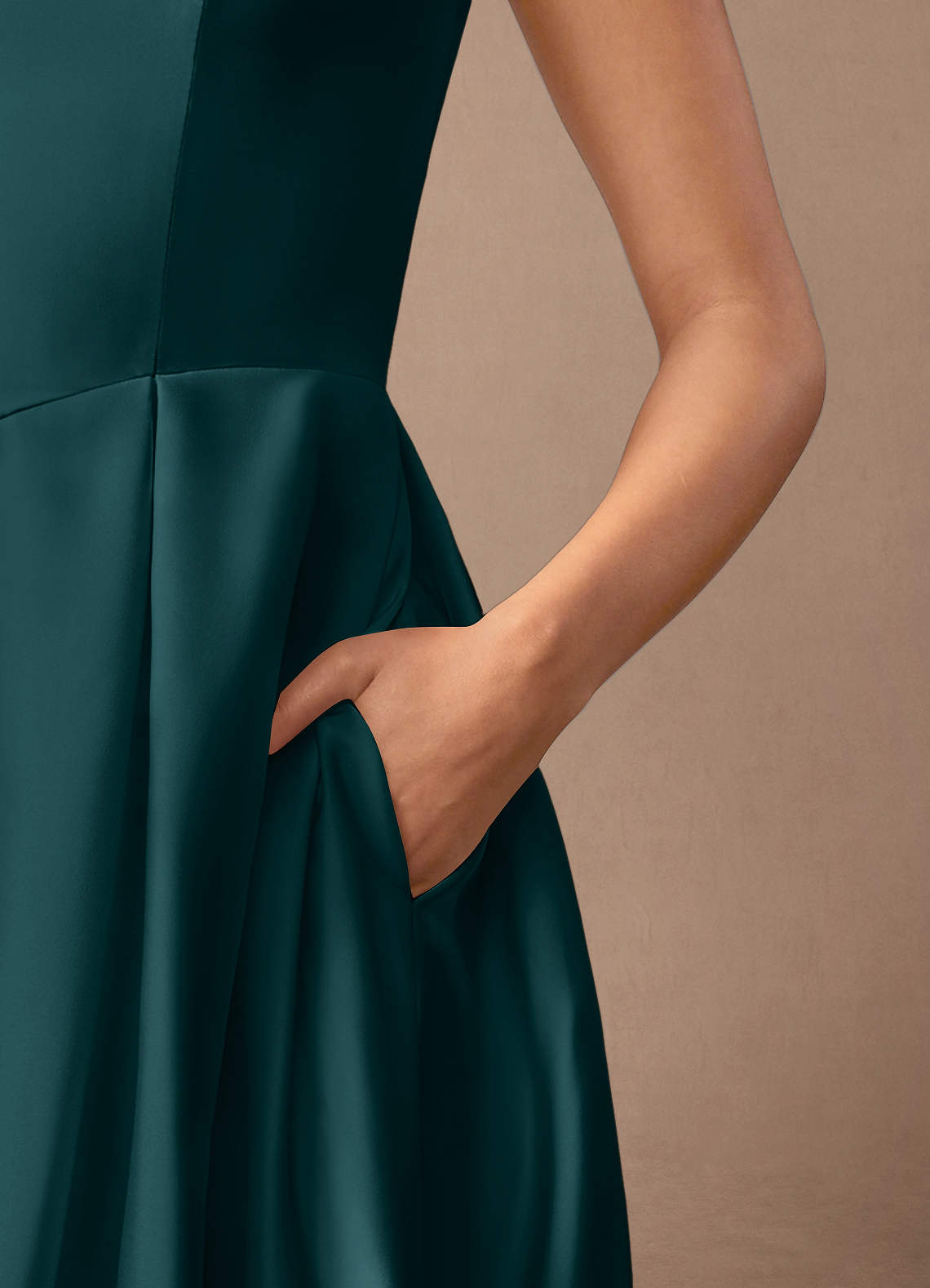 Azazie Fulton Abiti per la Madre della Sposa Abito A-Line in Raso Elasticizzato Plissettato Pino image6