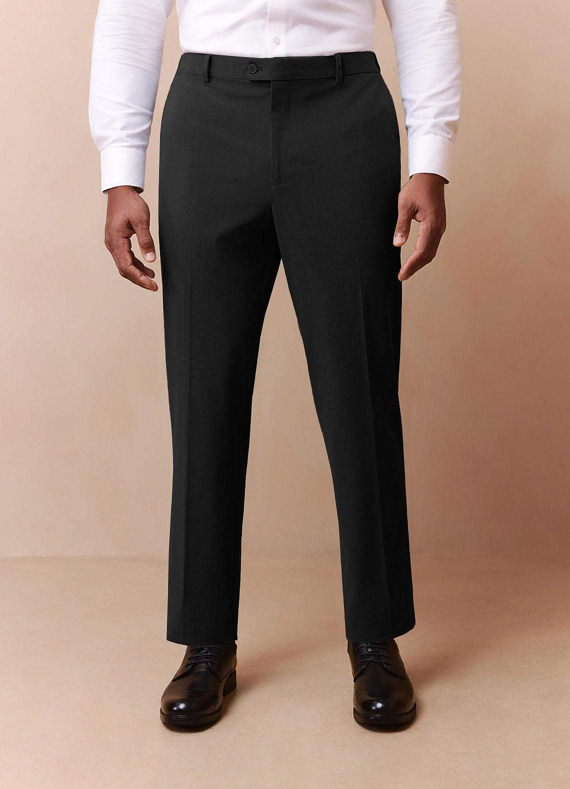 Savile Black Wool Blend Dress Pants | Classic Regular Dress Pants