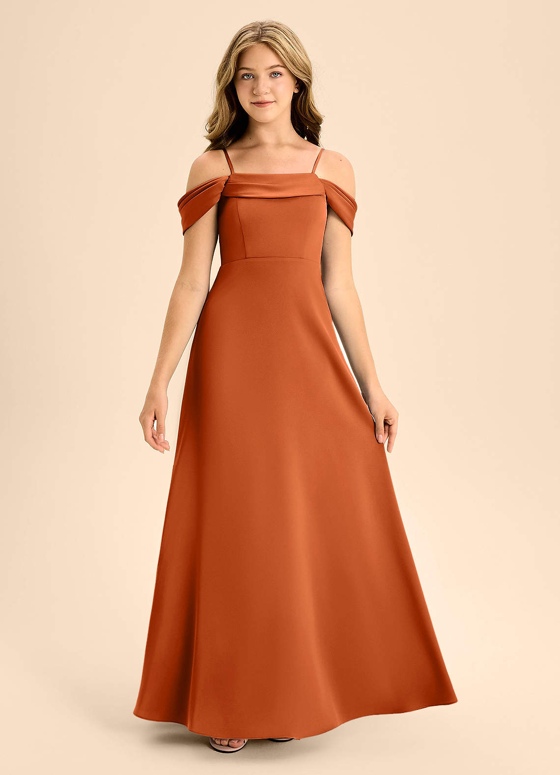 burnt orange junior bridesmaid dresses A-Line Sleeveless Long Lace Tulle Junior Bridesmaid Dresses