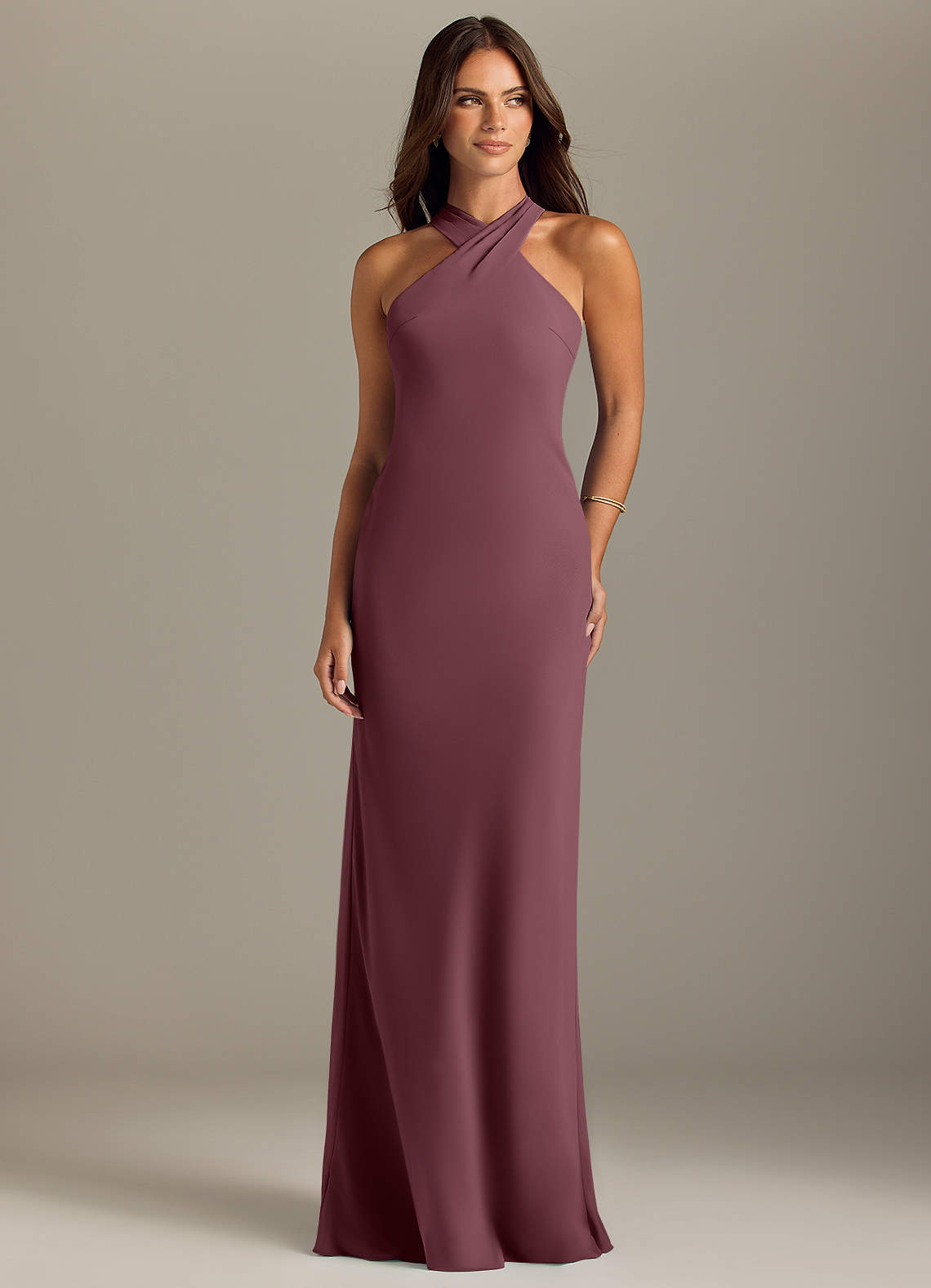 Azazie Doretta Bridesmaid Dresses Sangria Mermaid Pleated Chiffon Dress image1