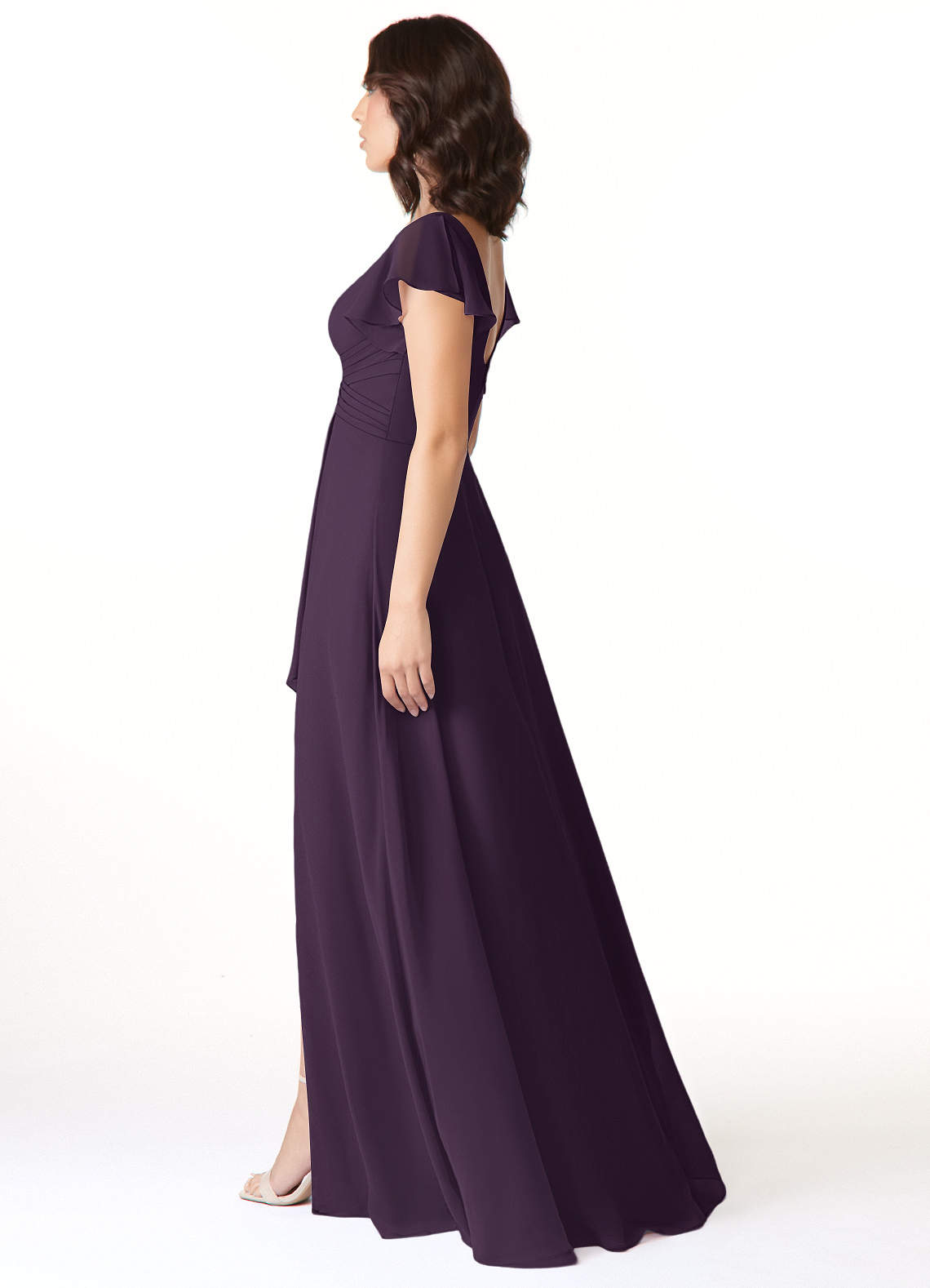 Persian Plum Chiffon Bridesmaid Dresses