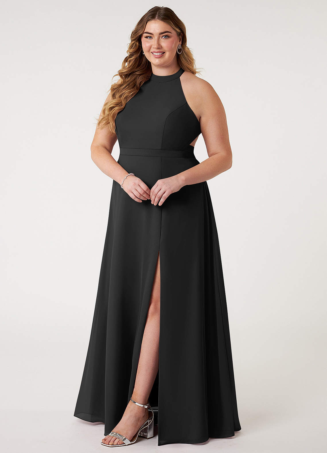 clarice's bridesmaid dresses Azazie A-Line Halter Neck Floor-Length Chiffon Bridesmaid Dresses