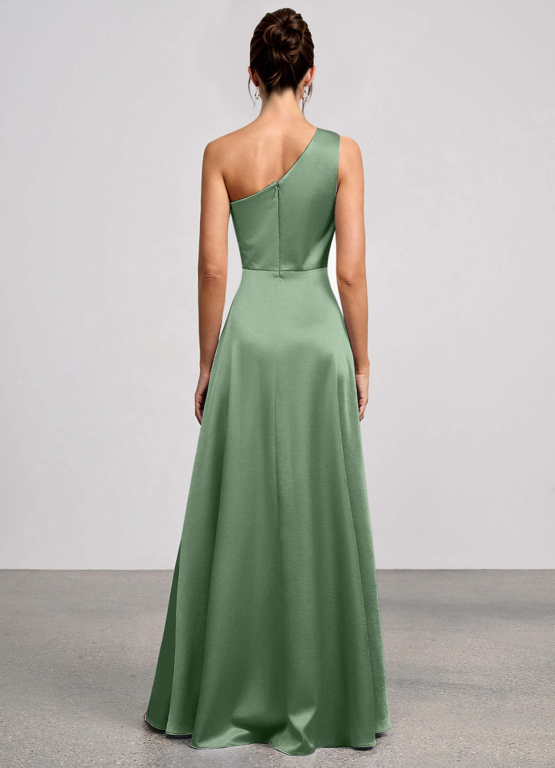 Eulalie Matcha Luminous Satin Maxi Dress image3