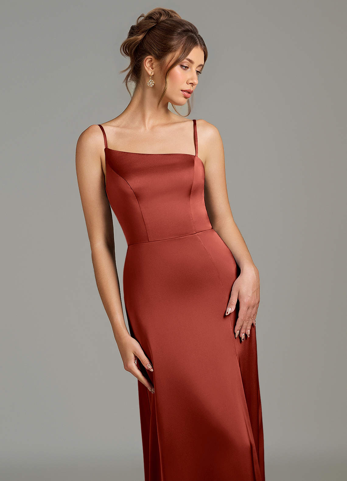 terracotta bodycon dress Azazie Clarke lighting conditions Color:Vintage Plum cowl-neck Ria Elegant Navy Lace Illusion