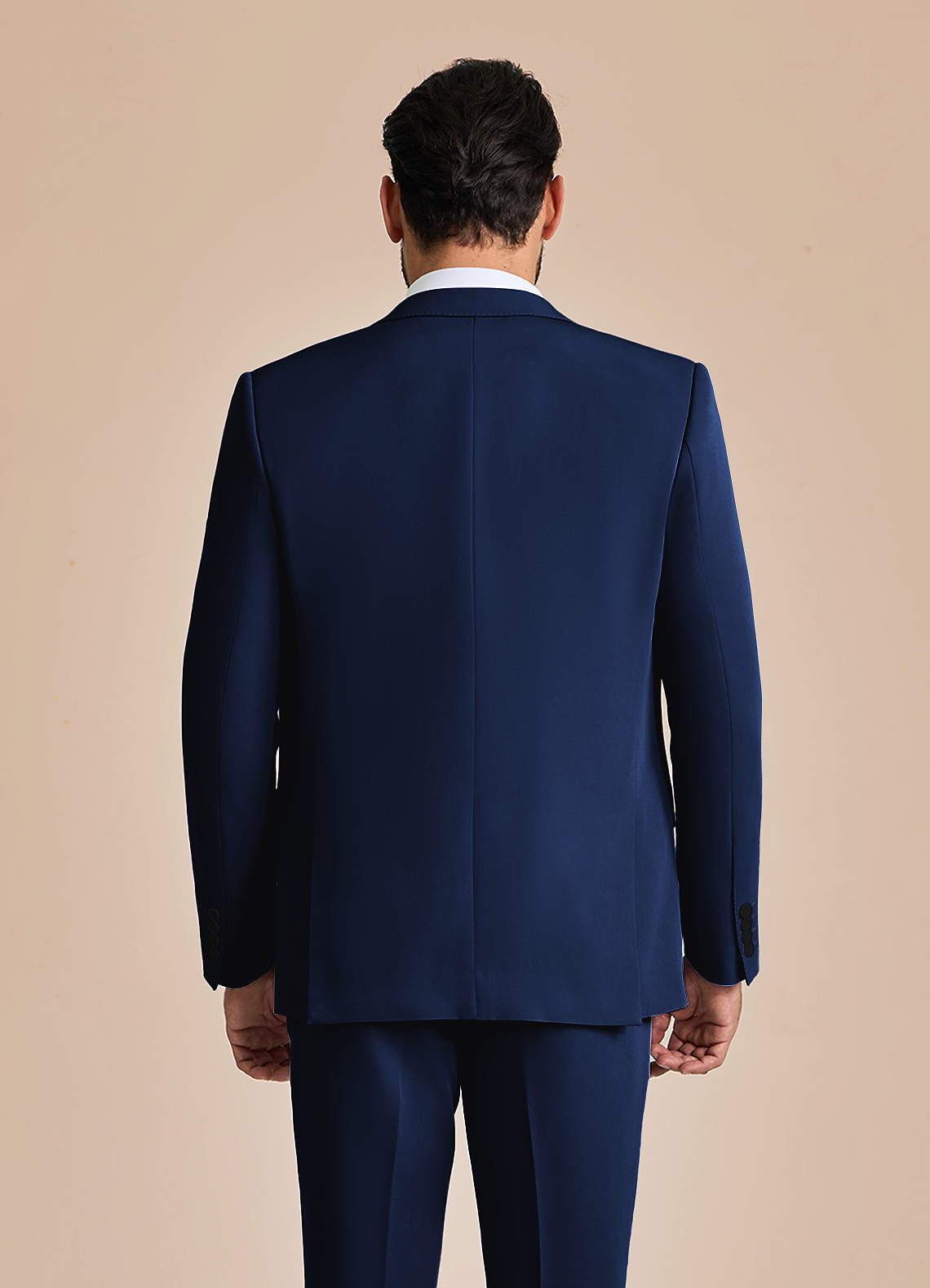 front James Blue Structured Stretch Suit Jacket