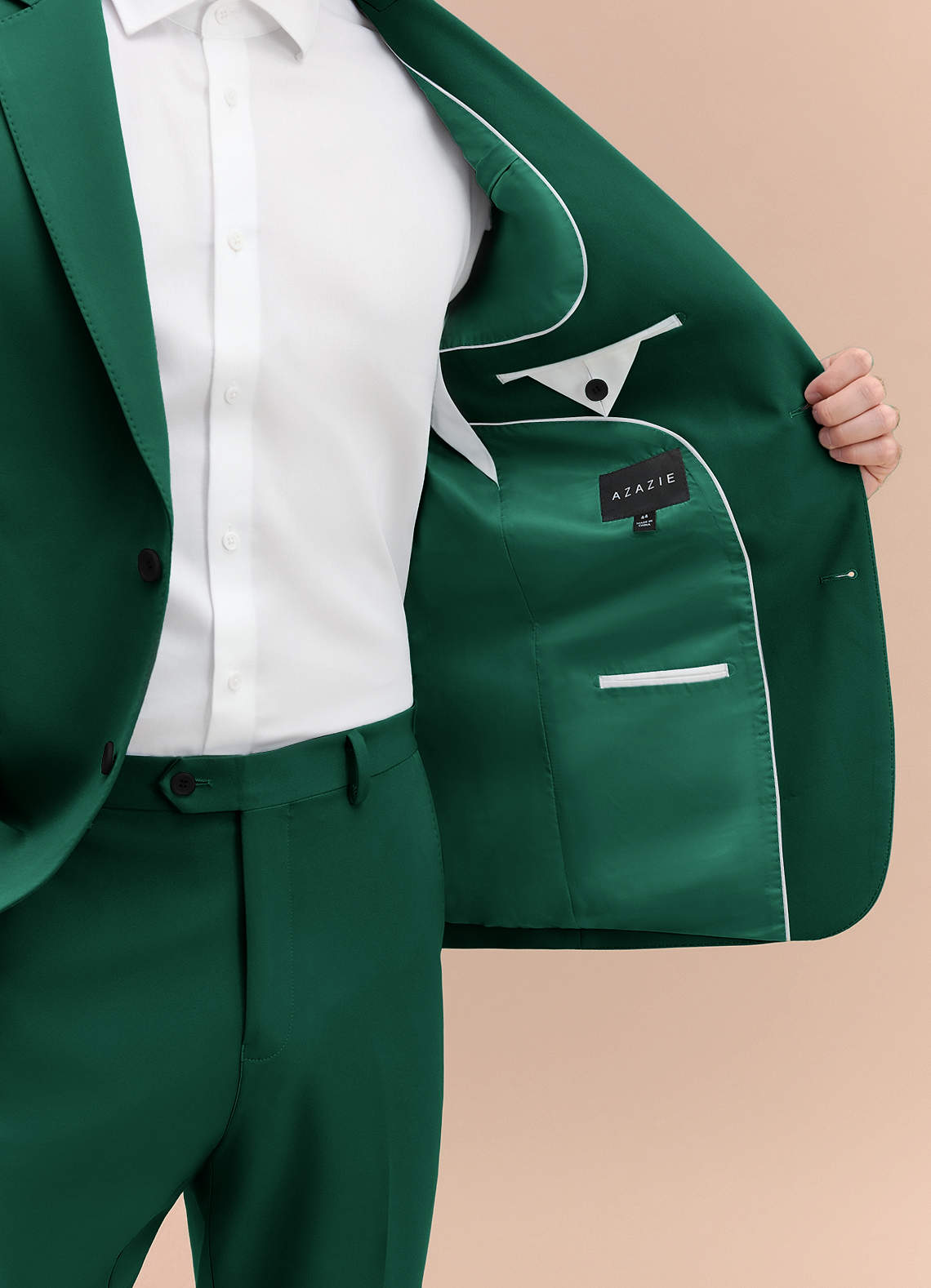 front James Emerald Structured Stretch Suit Jacket