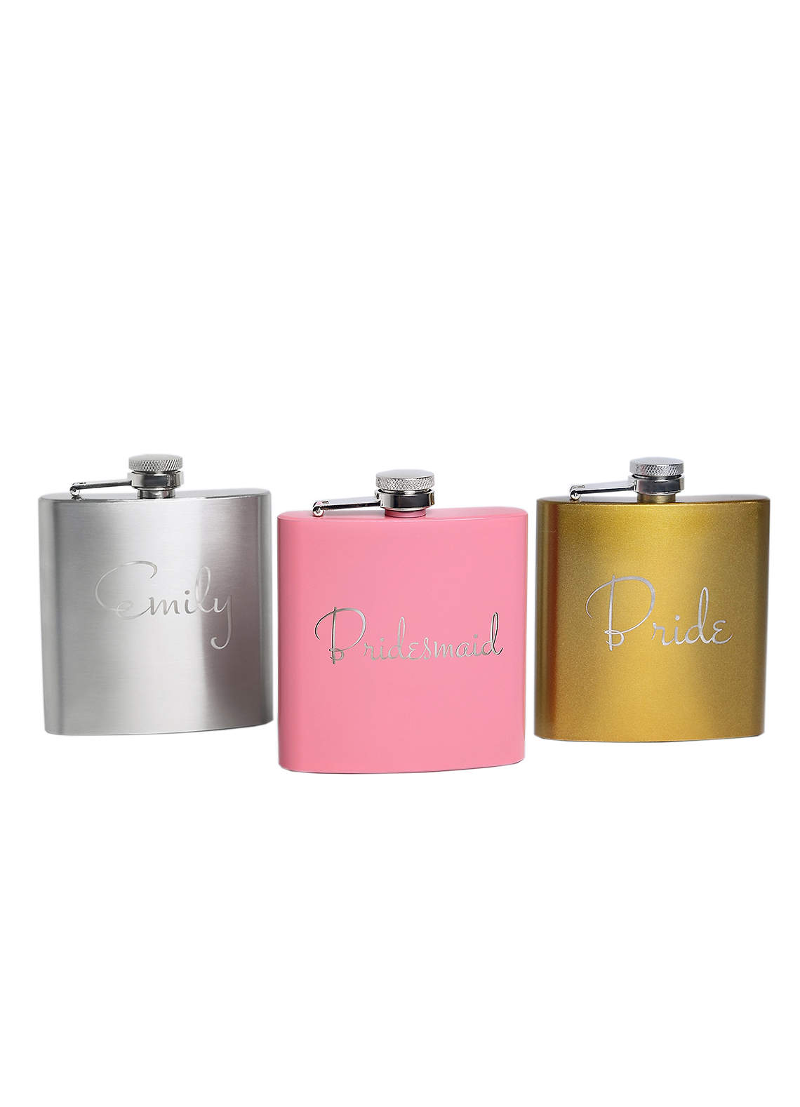 front Personalized Flasks For Bridesmaid Gifts