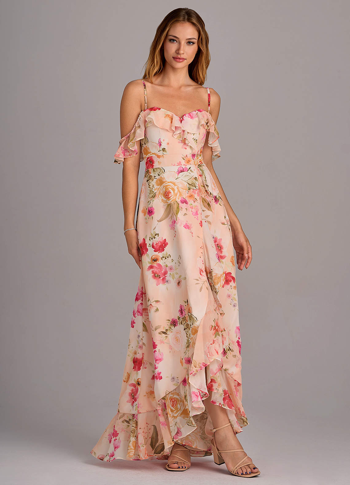 Azazie Lyra Bridesmaid Dresses Abstract Bouquet Floral A-Line Chiffon Convertible Dress image1