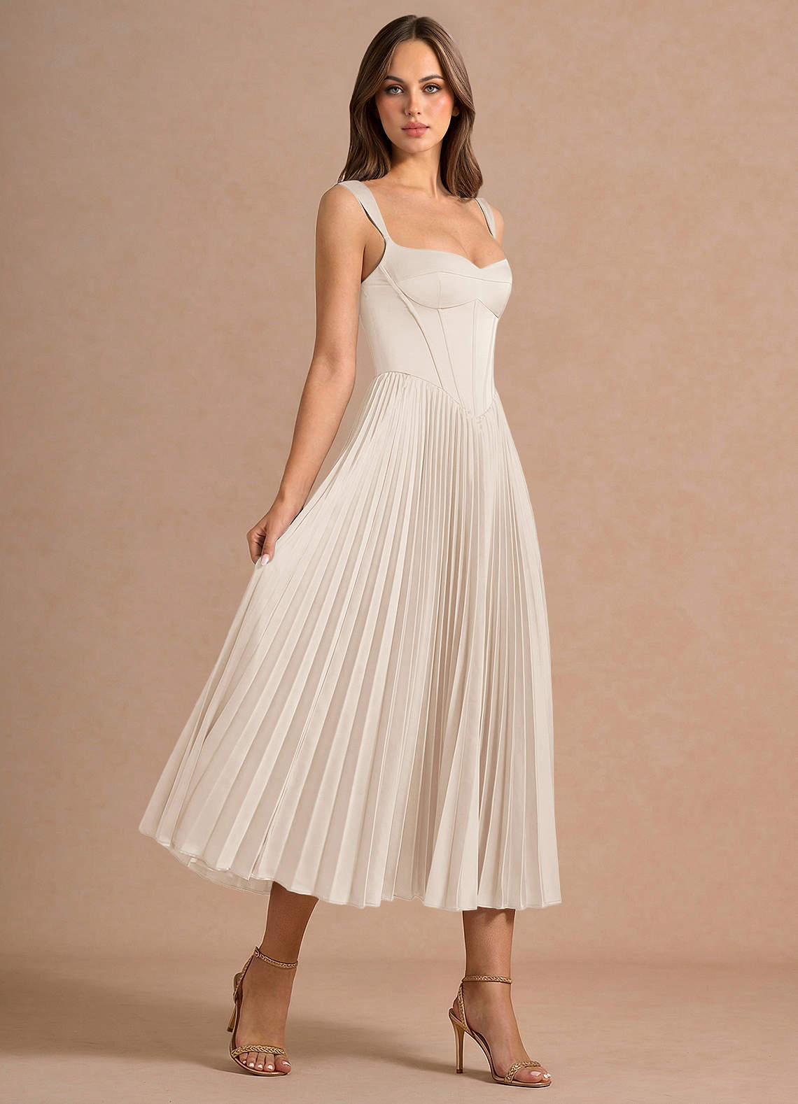 Avenelle Cream Mid Dress | Azazie