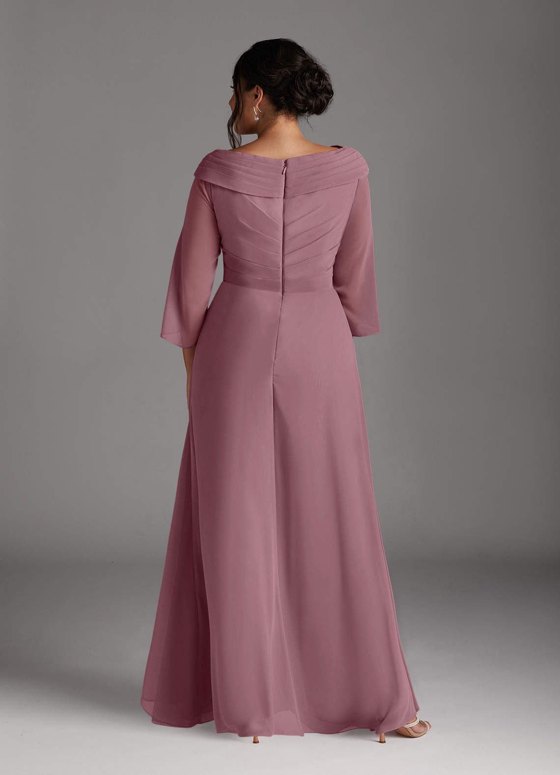 chiffon dress evening vintage Modest V Neck A-Line Chiffon Vintage Long Evening Party Dresses fg7690