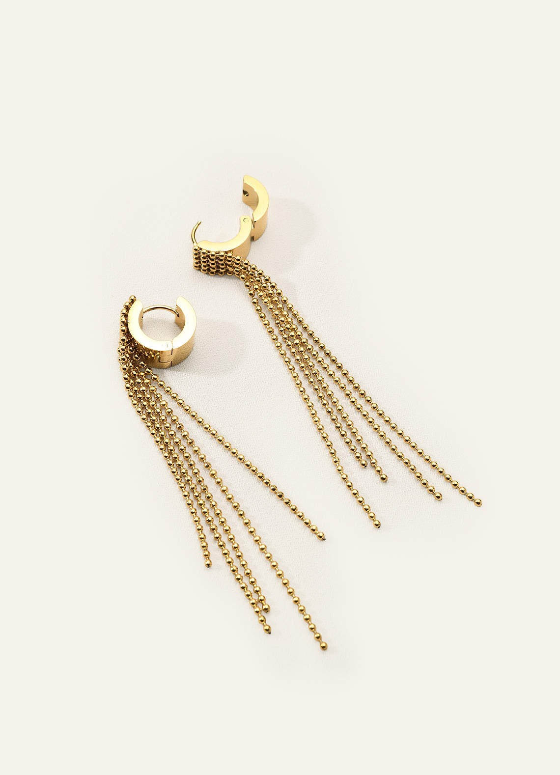front 18K Gold Plated Stainless Steel Tassel Earrings