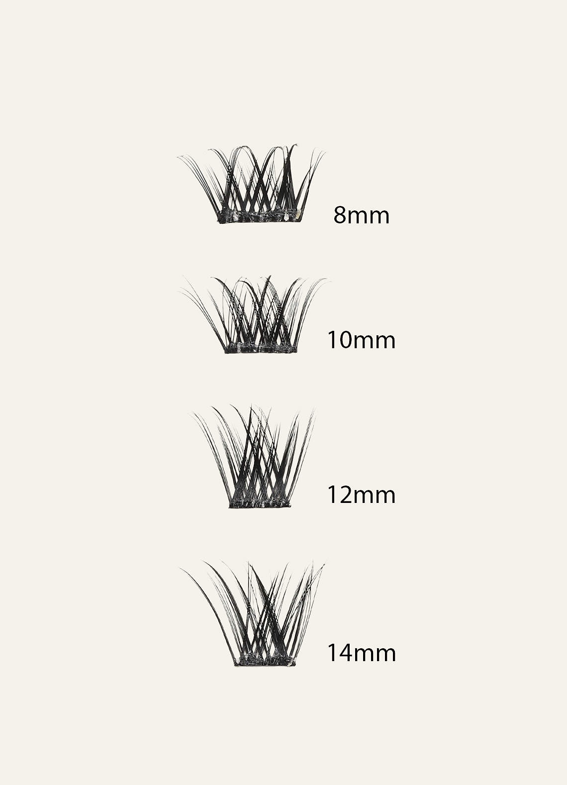 front Self-Adhesive Natural Cluster Lashes