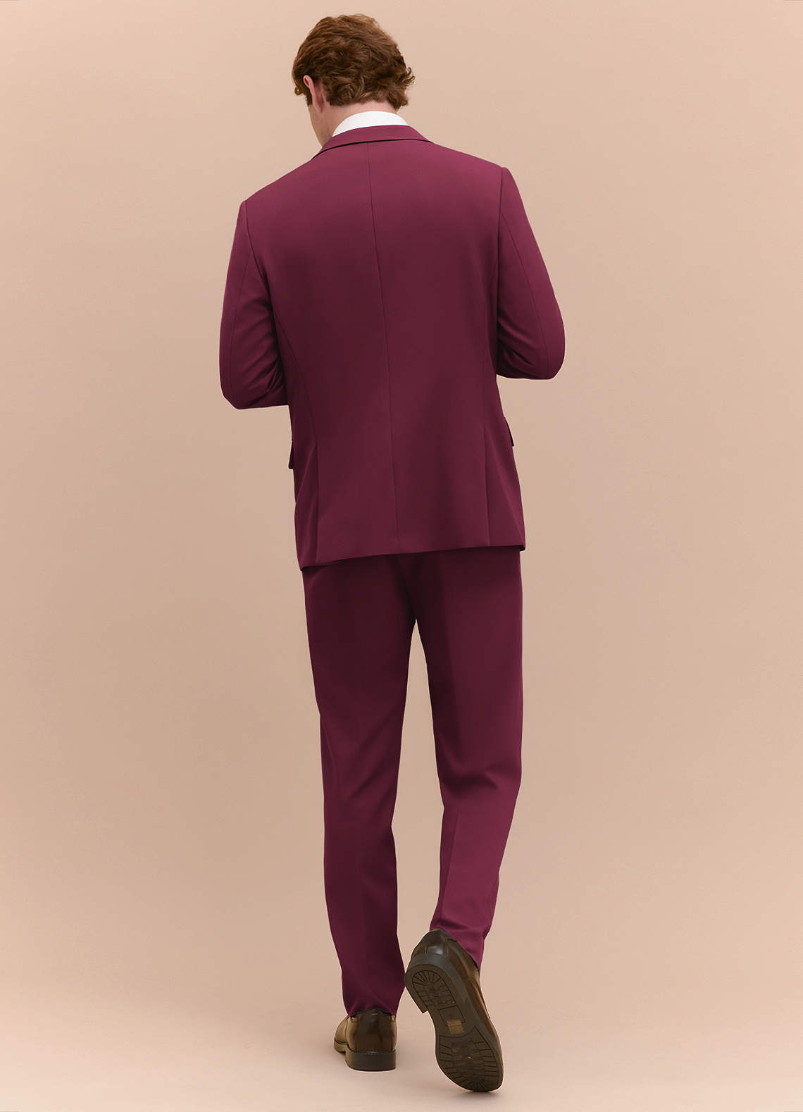 front James Burgundy Structured Stretch Suit