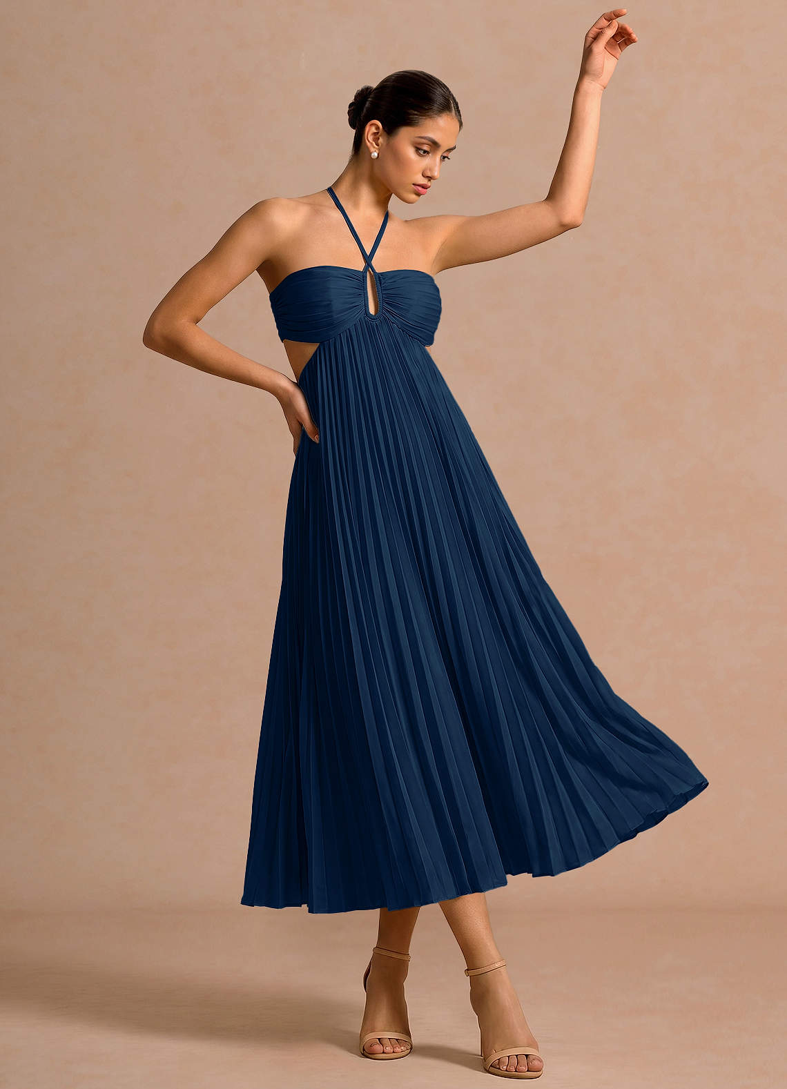 midi navy bridesmaid dress Josephine Leely Women Dusty Sage 16.02.2024 Azazie day wear Size:US 28/UK 30/EU 58