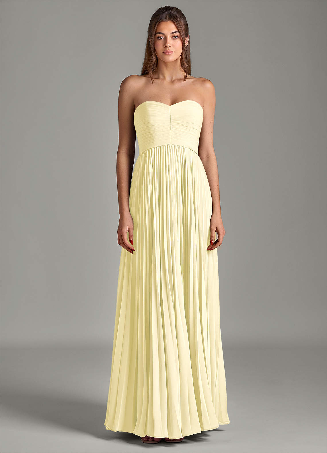 Azazie Chiana Schlussverkauf A-Linie Schulterfrei Chiffon Kleid Dusty Blue image3