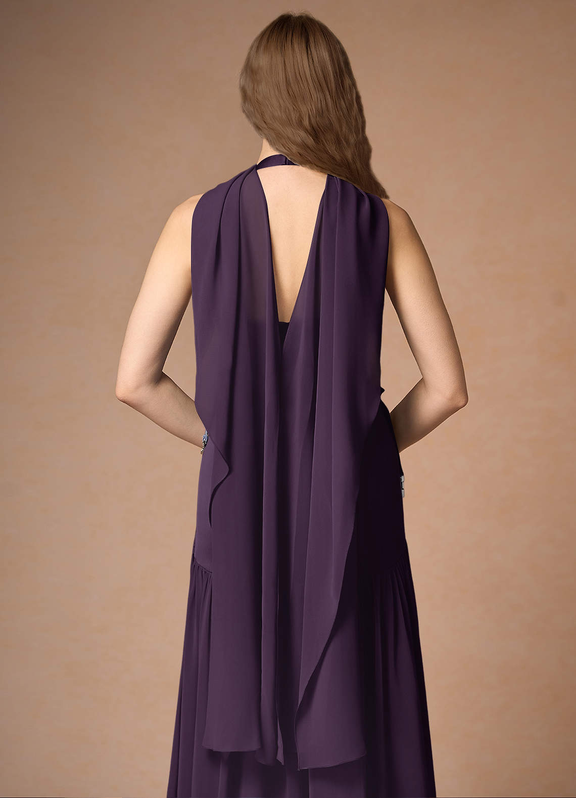 front Azazie Matching Color Chiffon Multiway Cape