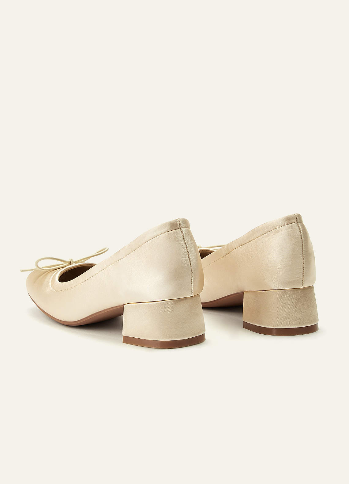front Ballet-Inspired Satin Mary Jane Heels with Detachable Ribbon & Chunky Block Heel