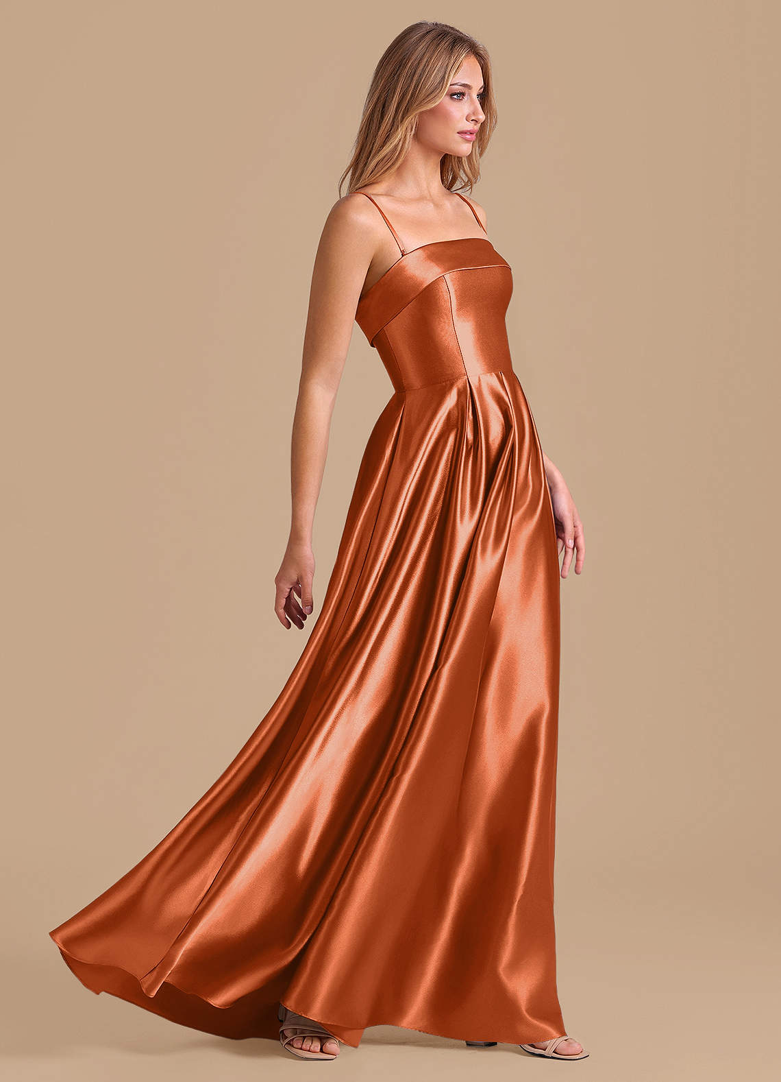 orange taffeta bridesmaid dresses Dark Orange Tulle Tea Length Sexy Plunging Bridesmaid Homecoming Dress main image 1