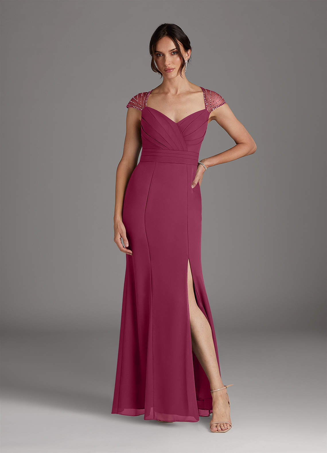 strapless open back dress Helga May Linen Red Mid Sleeve Maxi Dress – Florence Boutique NZ main image 1