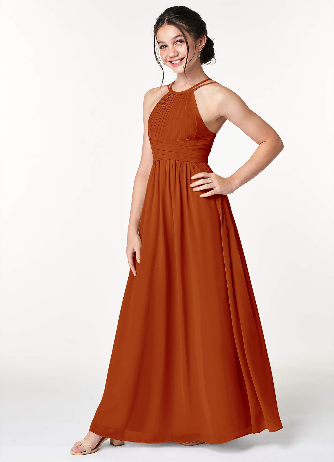 Paprika Azazie Melinda Junior Junior Bridesmaid Dresses Azazie