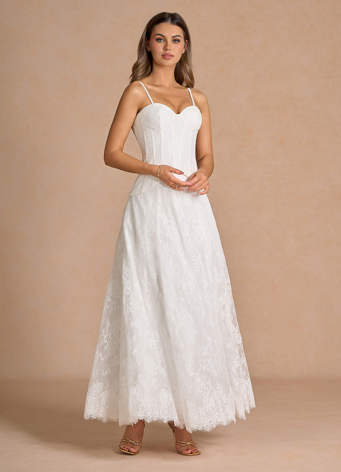 knee length dresses for ladies White Lace Two Piece Dress for Formal Occasion Hottest Evening Party Dress