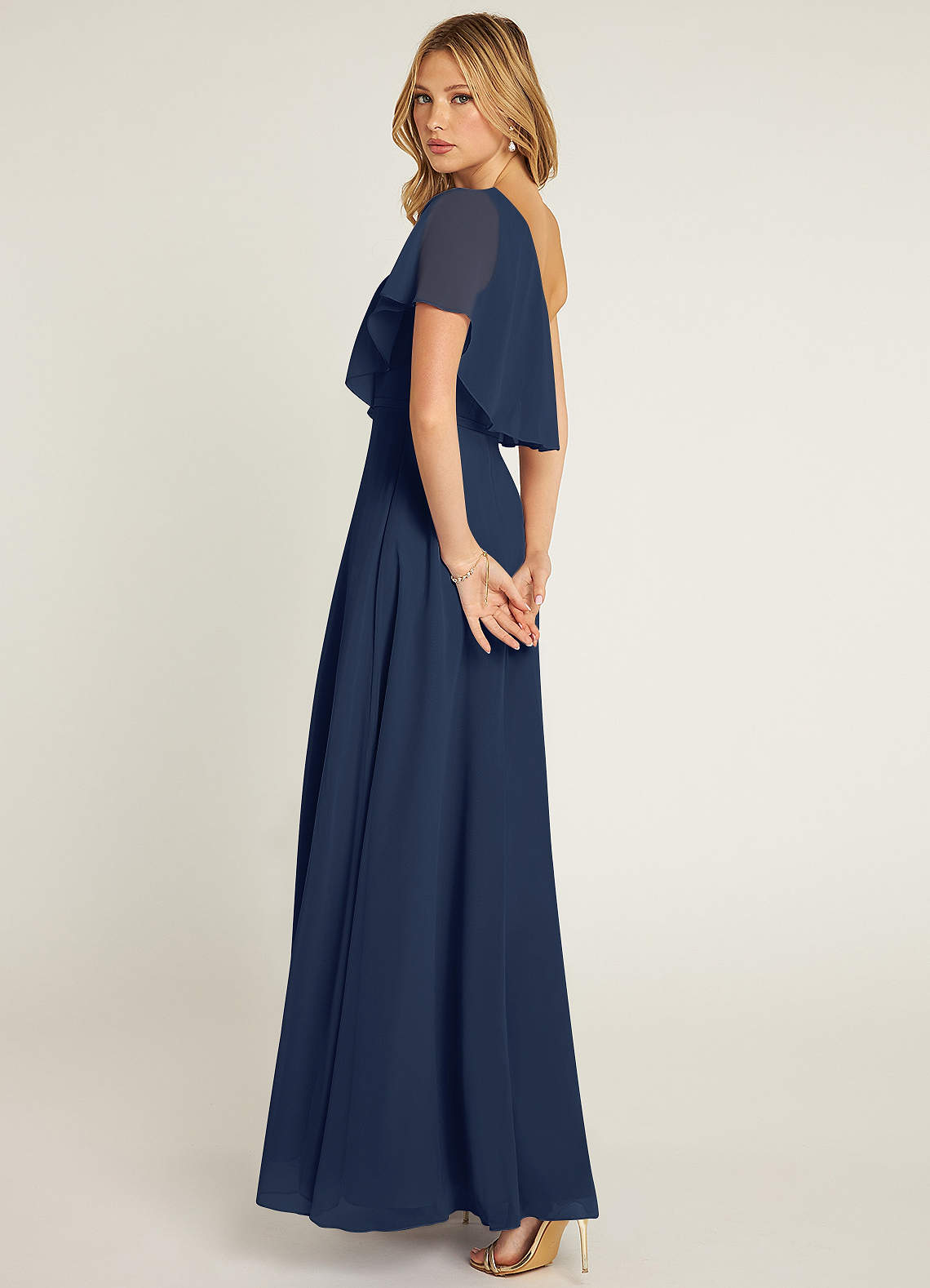 Azazie Lizzy Ready to Ship Dark Navy Chiffon Bridesmaid Dresses | Azazie