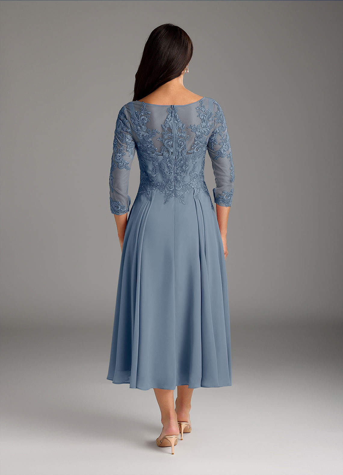 Azazie Marge Mother of the Bride Dresses Twilight A-Line Scoop Lace Chiffon Dress image2