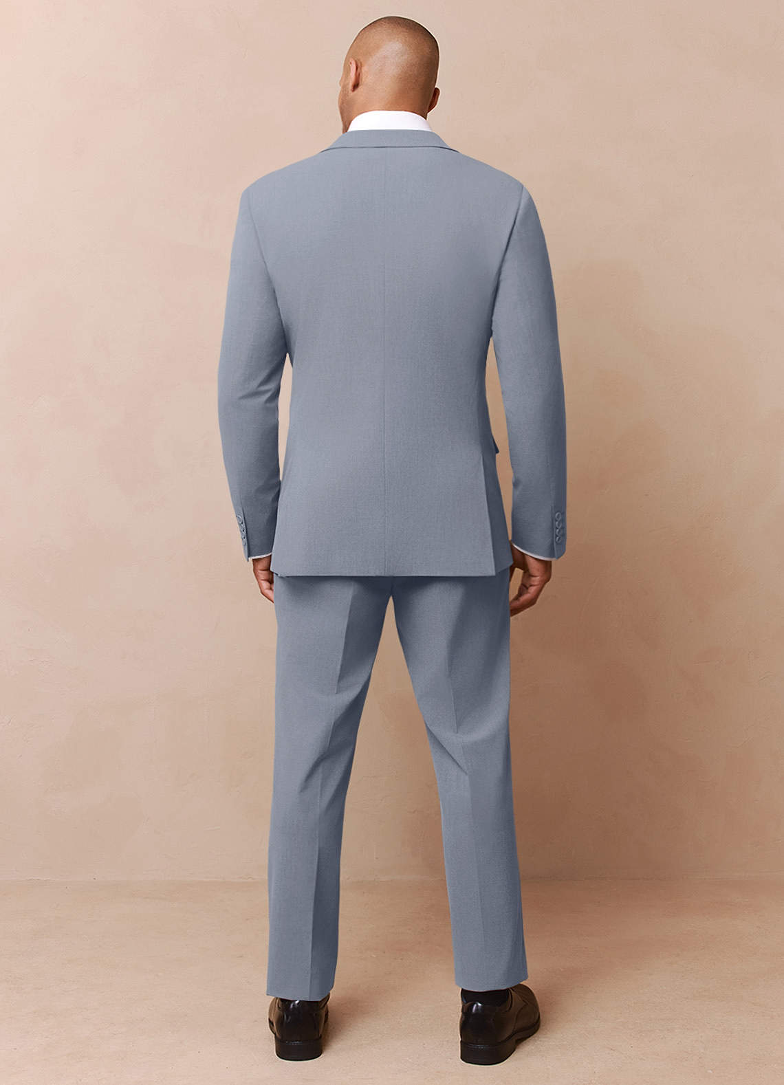 front Savile Light Blue Wool Blend Suit