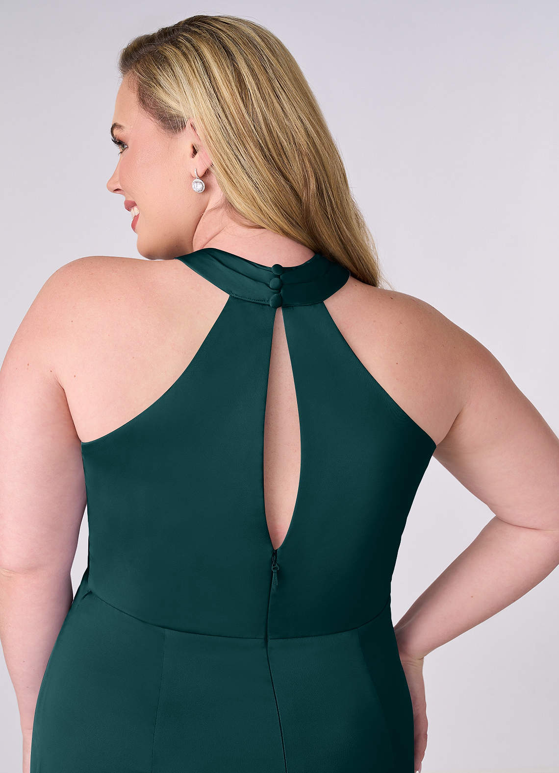 Sheath Strapless Keyhole Mint Silk Satin Prom Dress VK24122604