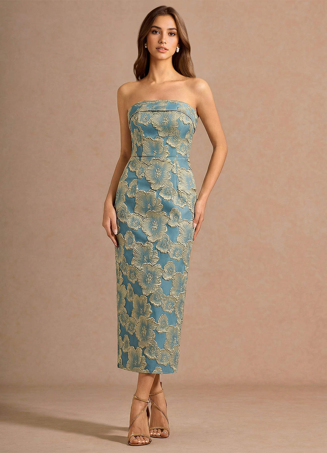 lac bleu dress Lac Bleu green open back short sleeve dress