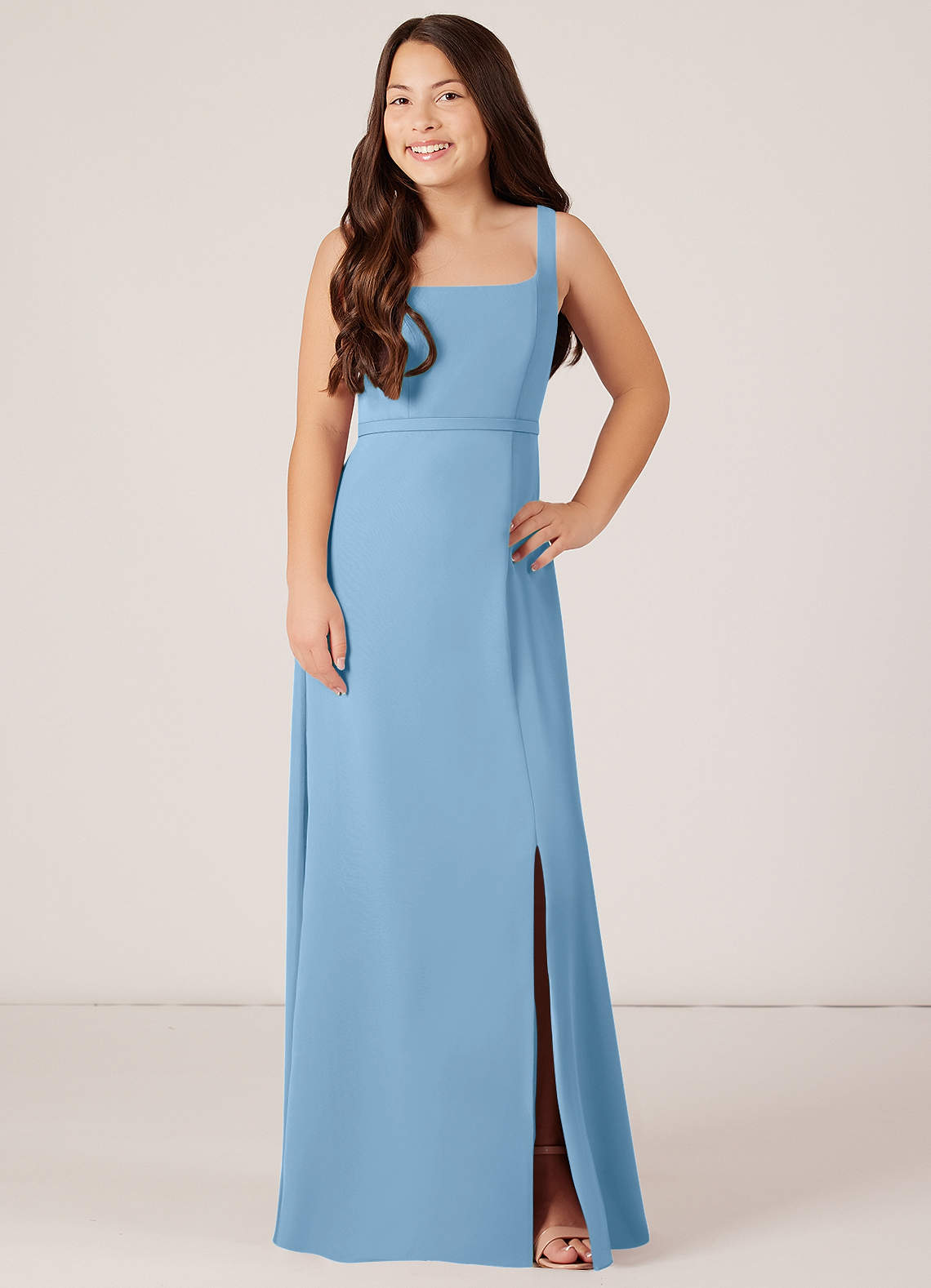 Azazie Renee Junior Klänning av A-Line i Chiffong Sidoslits image1