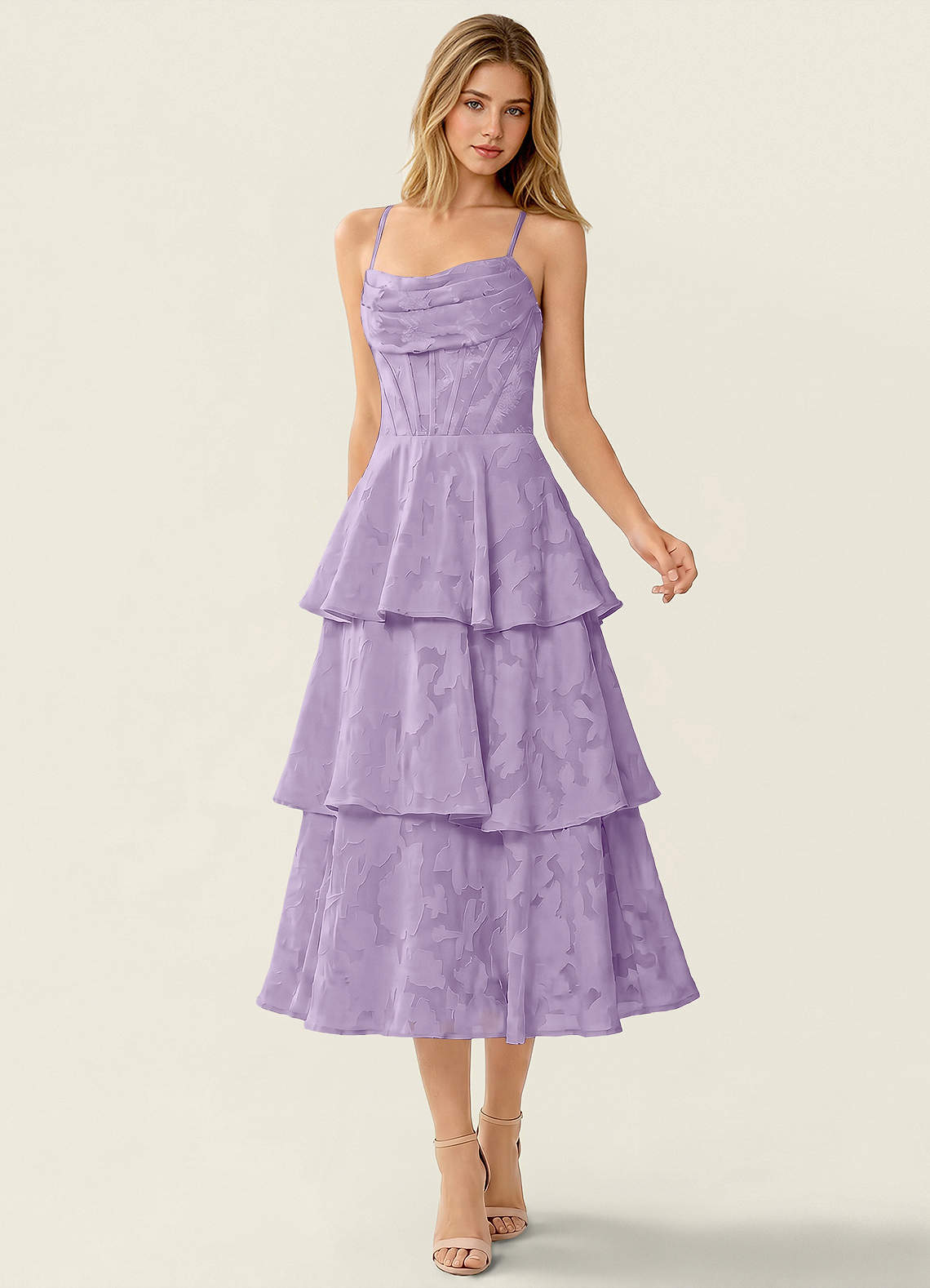 Azazie 2026 Modest Corset Lace Up A-Line Prom Dress Lilac Gown