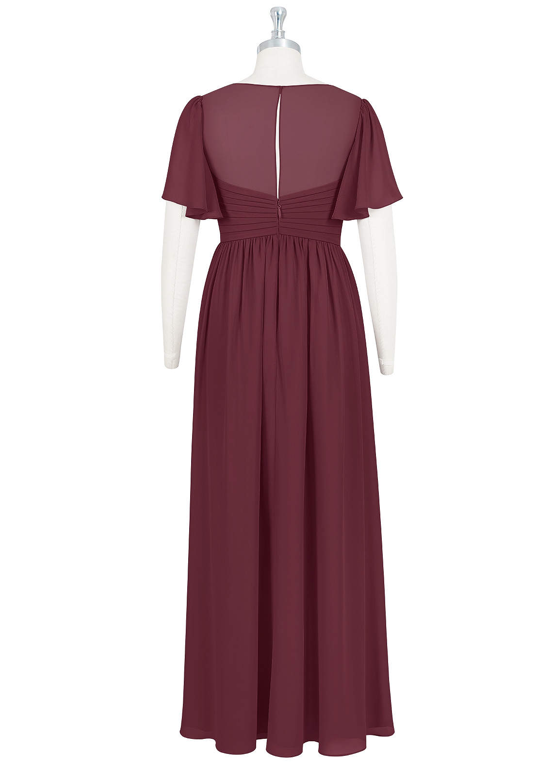 Azazie Verna Maternity Bridesmaid Dresses A-Line V-Neck Ruched Chiffon Floor-Length Dress image7