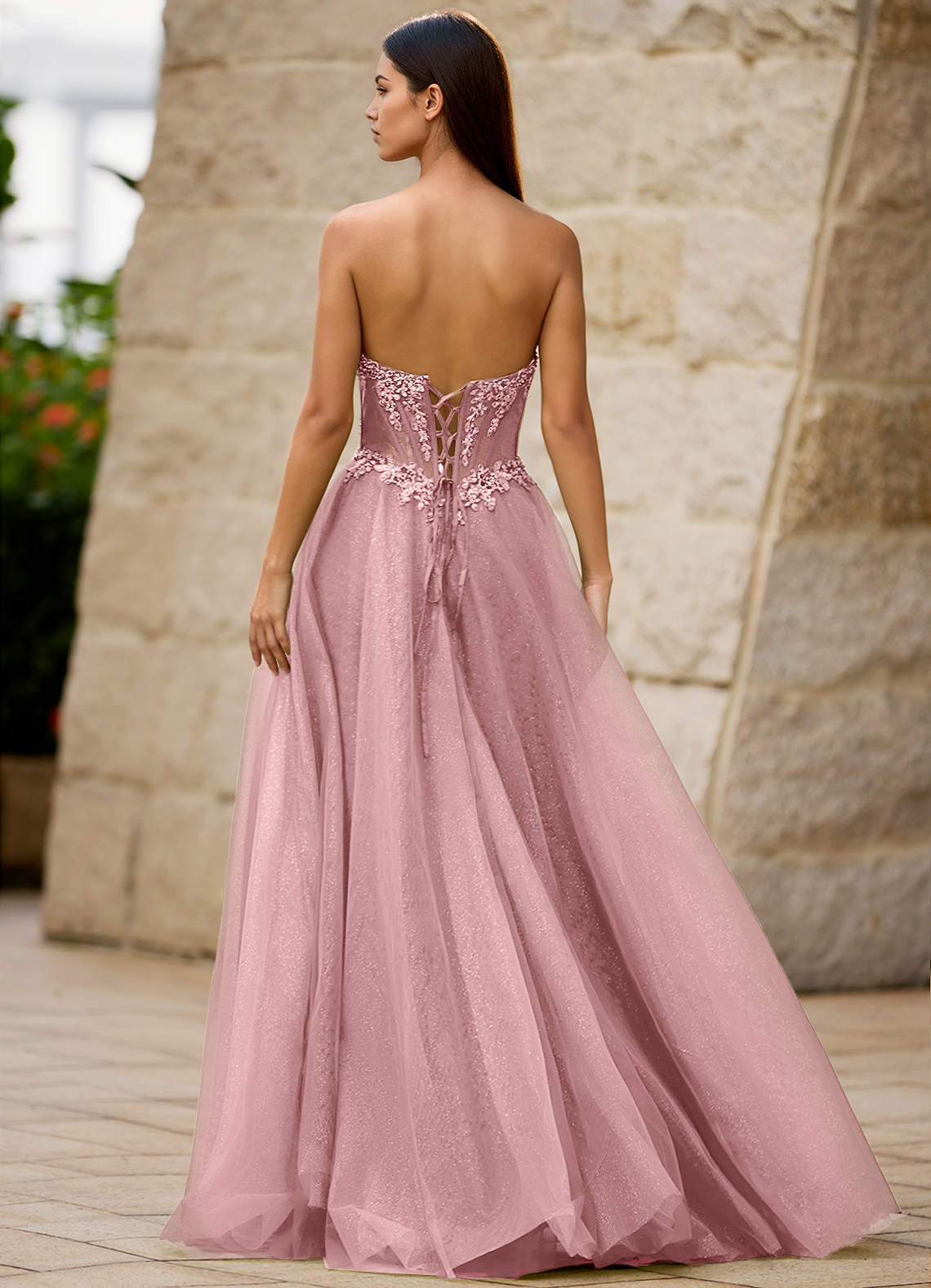 green emerald velvet dress Blush Pink Shiny Sequin Tulle Wedding Dresses, A-line Wedding Dresses –  ClaireBridal main image 1