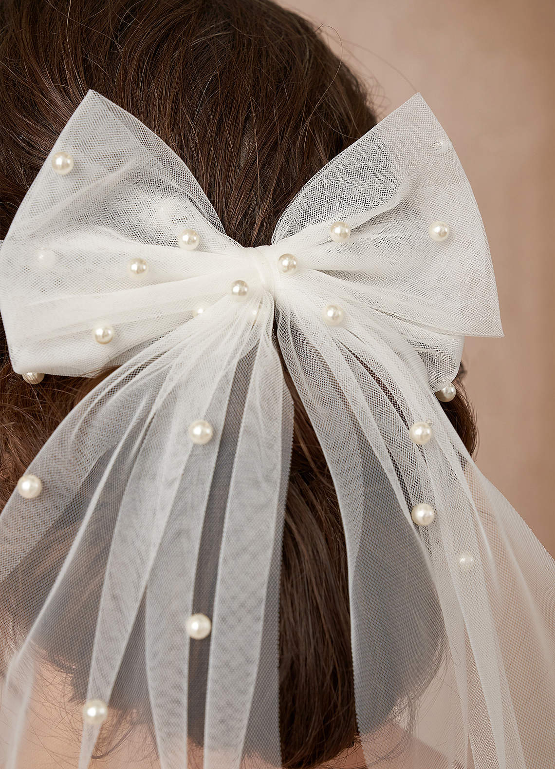 front Bridal Hair Bow Hair Clip