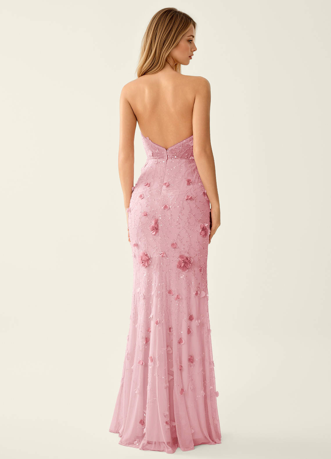 pink mesh prom dress Long Beaded Corset Prom Dress with Illusion Panel Black / 4