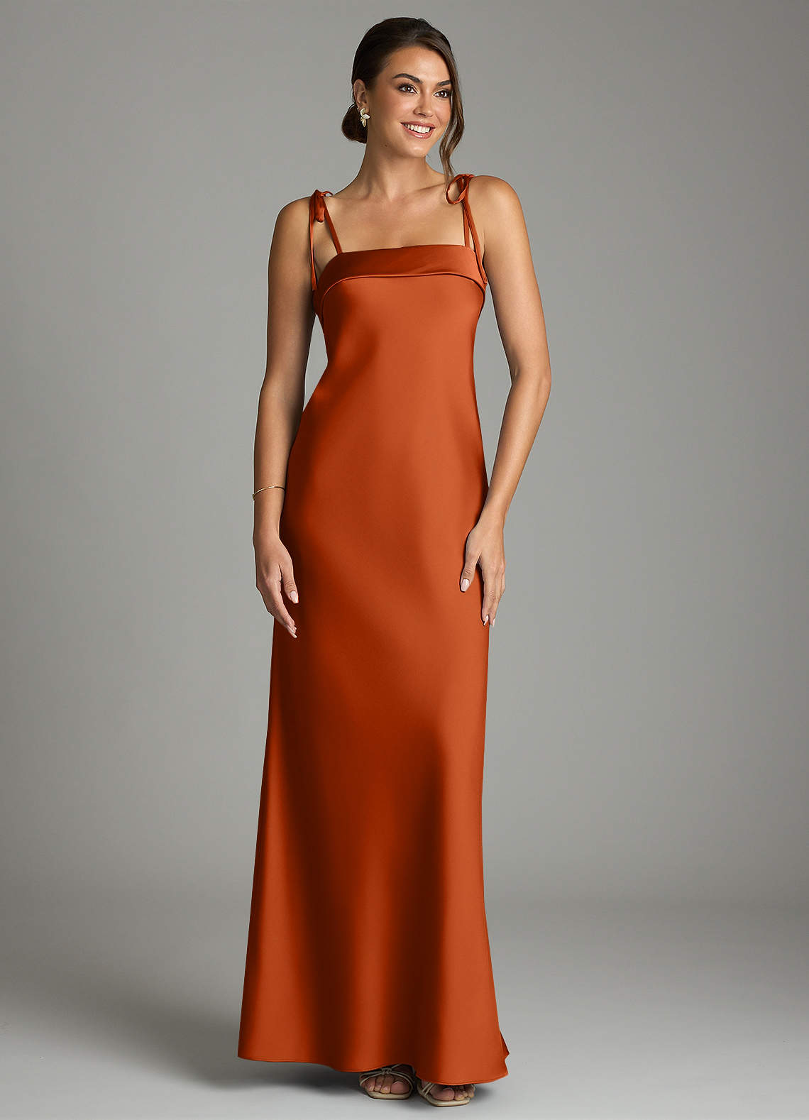 silk burnt orange bridesmaid dresses Popular Burnt Orange Satin Mermaid One Shoulder Long Cheap Custom Side Slit  Bridesmaid Dresses, MRB0190