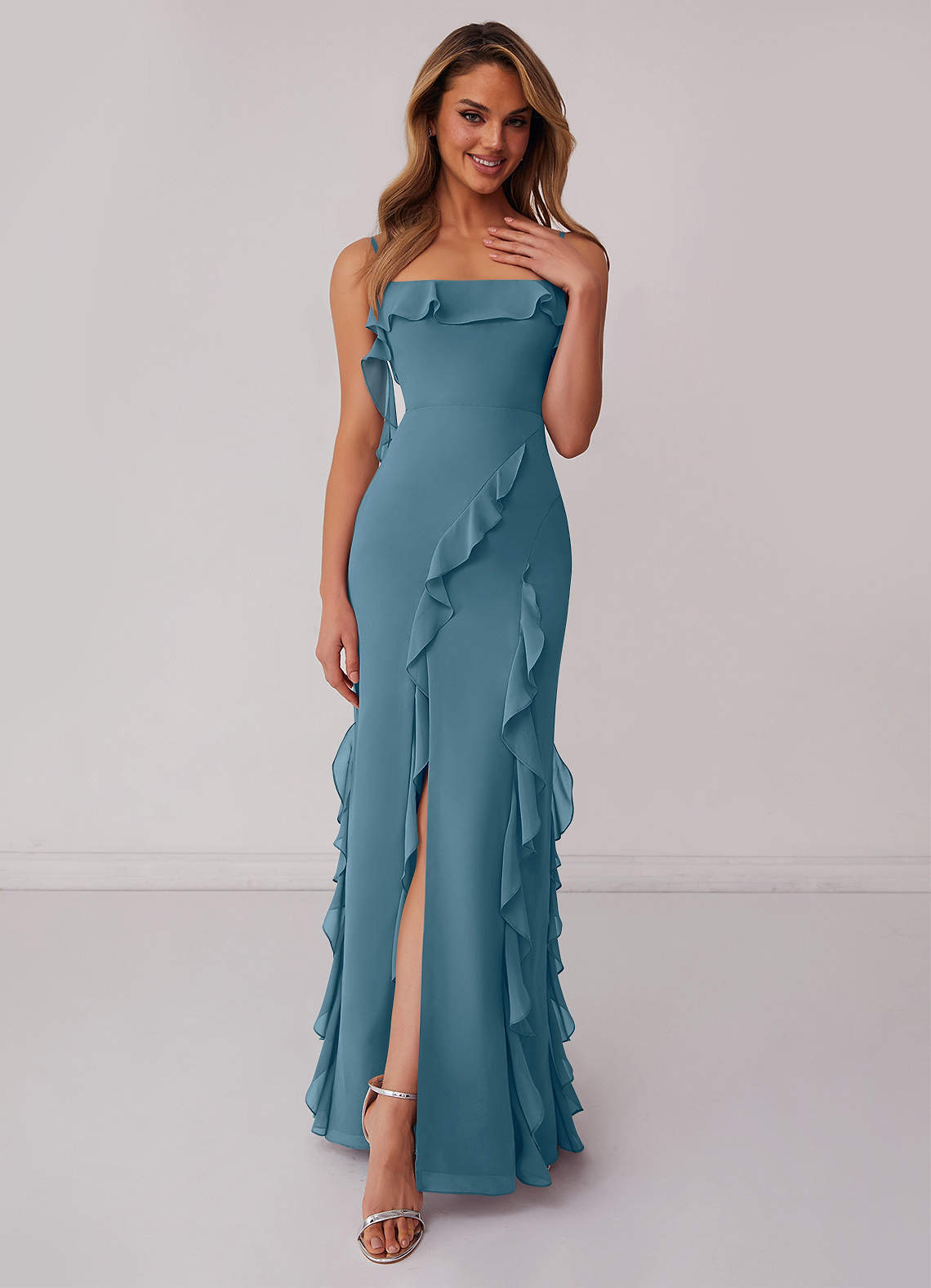 Barbie ♥ Azazie Bridesmaid Dresses Bermuda Sheath Bow Chiffon Dress image1