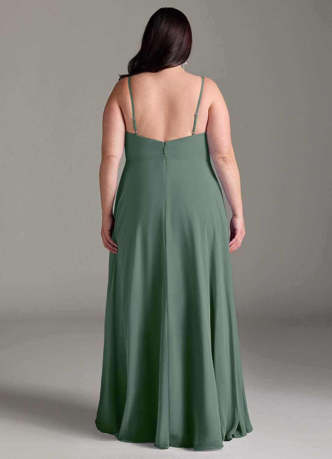 Azazie Akita Morsiusneito Mekot A-linja Sifonki Lattian pituus Pukeutua image5