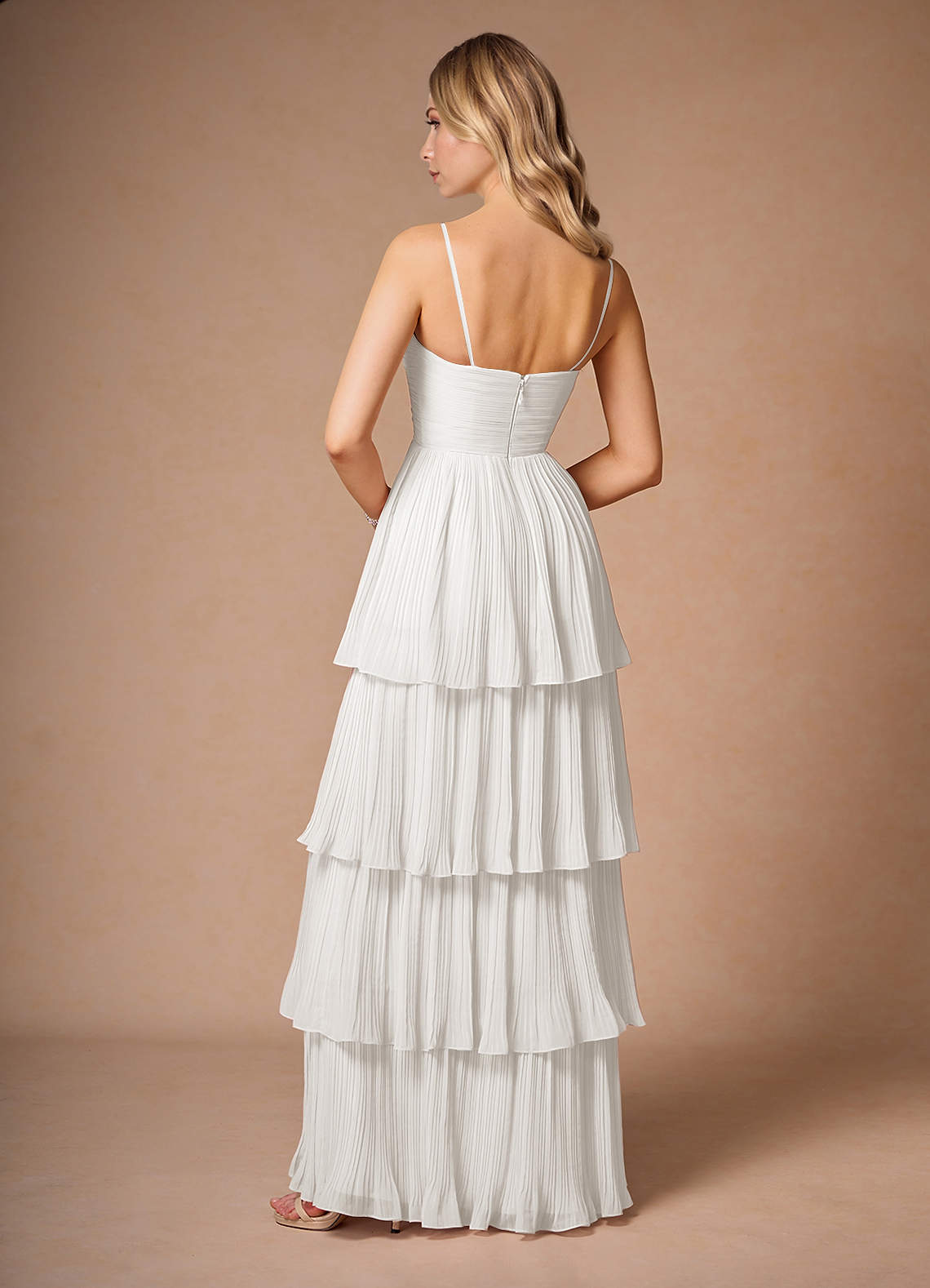 Azazie Isla Wedding Dresses Diamond White A-Line Sweetheart Neckline Chiffon Dress image1
