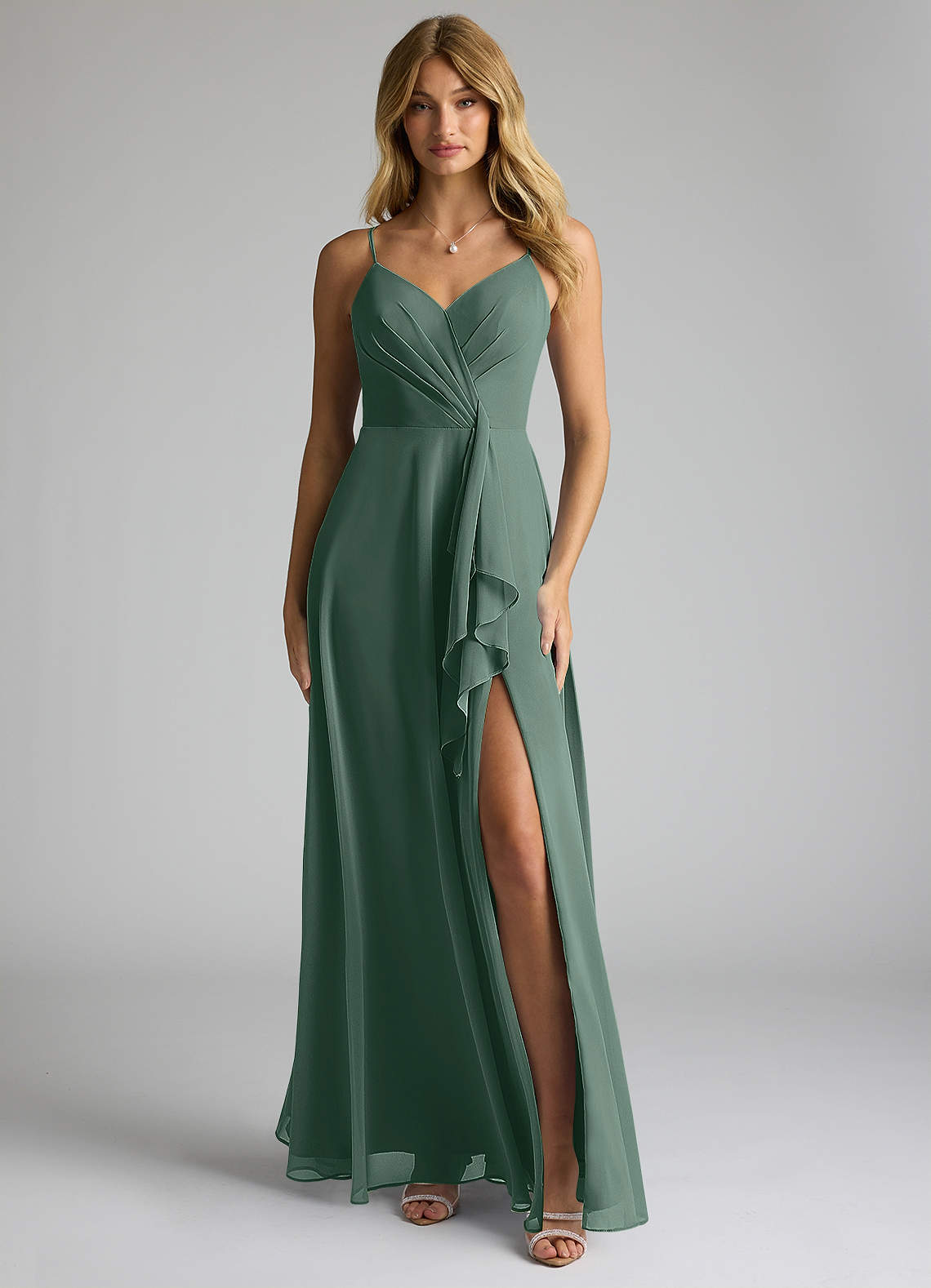 Azazie Akita Brautjungfernkleider A-Linie Chiffon Kleid Seemoos image1