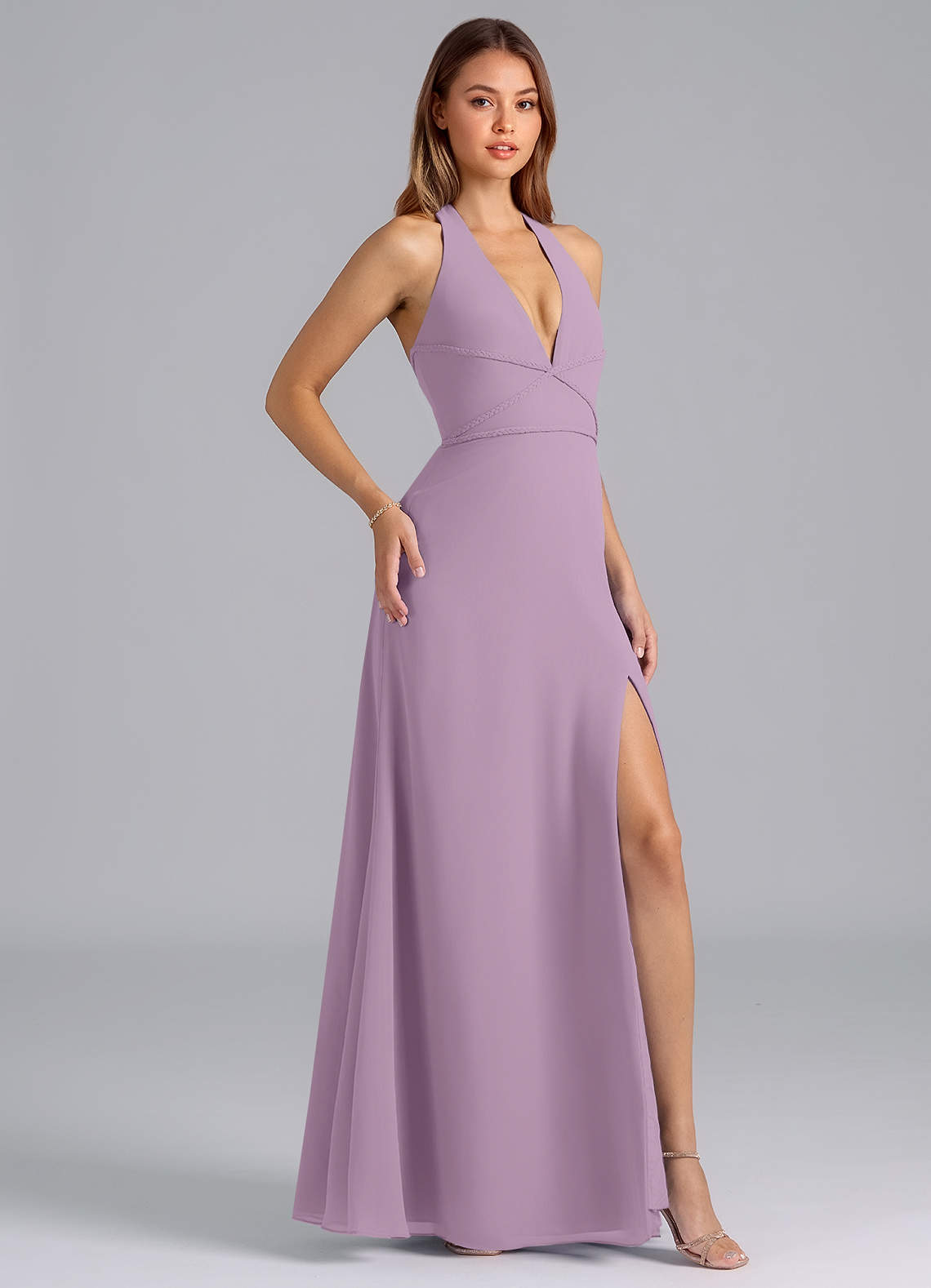 Azazie Odie Bridesmaid Dresses Wisteria A-Line Chiffon Dress image1