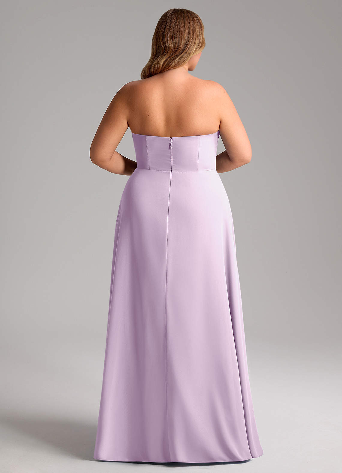 Azazie Wren Robes de demoiselle d'honneur Robe Trapèze Convertible en Mousseline de soie Fente Latérale Frostiges Flieder image14