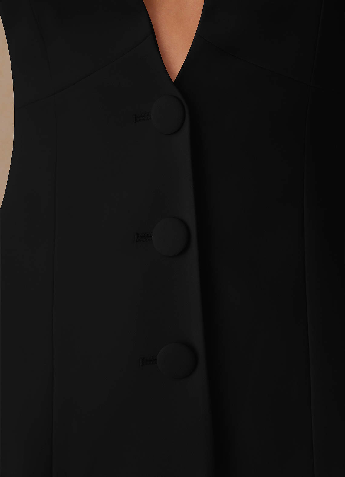 front Elara Negro Blazer a medida de tejido refinado