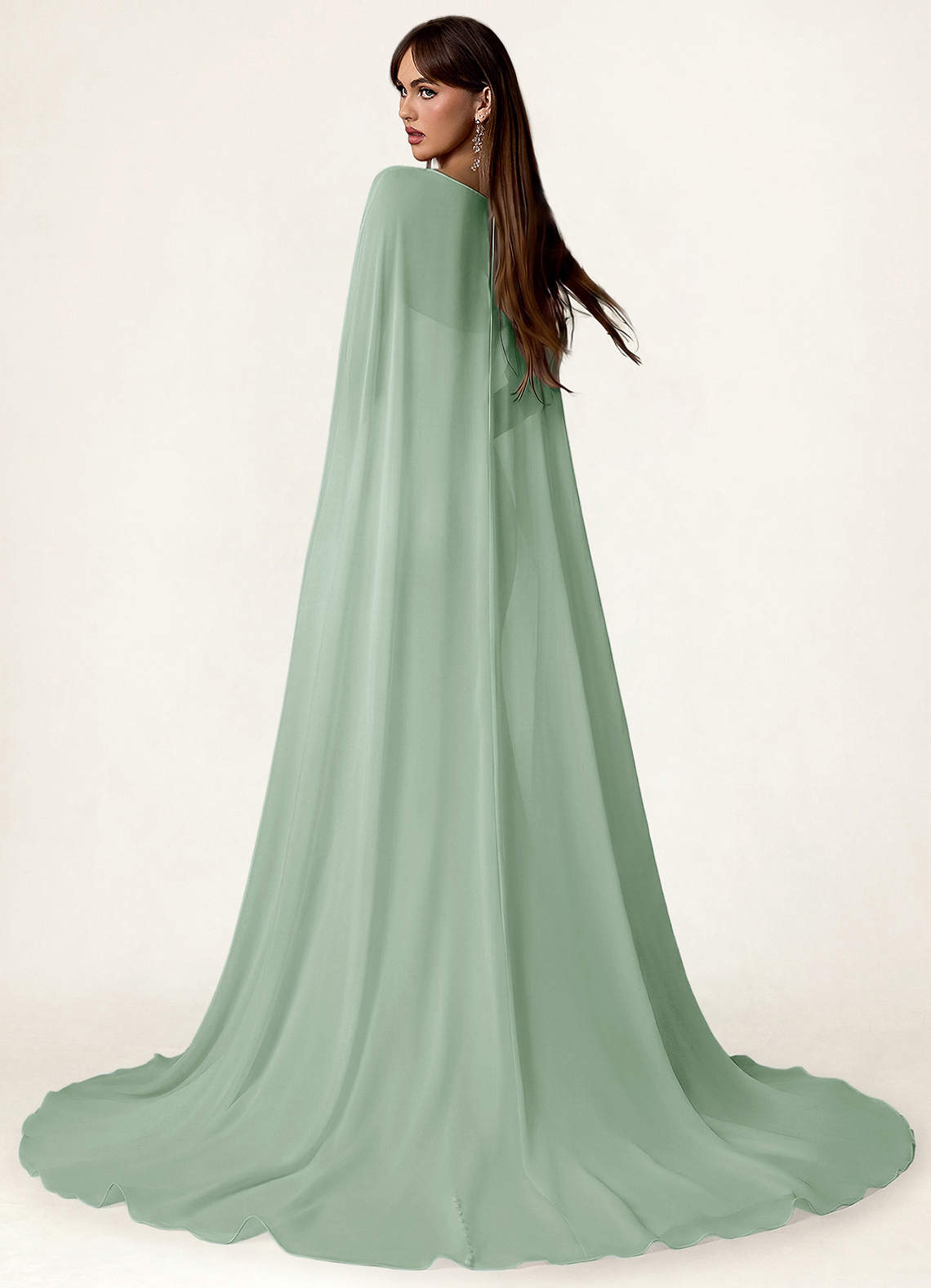 front Azazie Matching Color Chiffon Cape